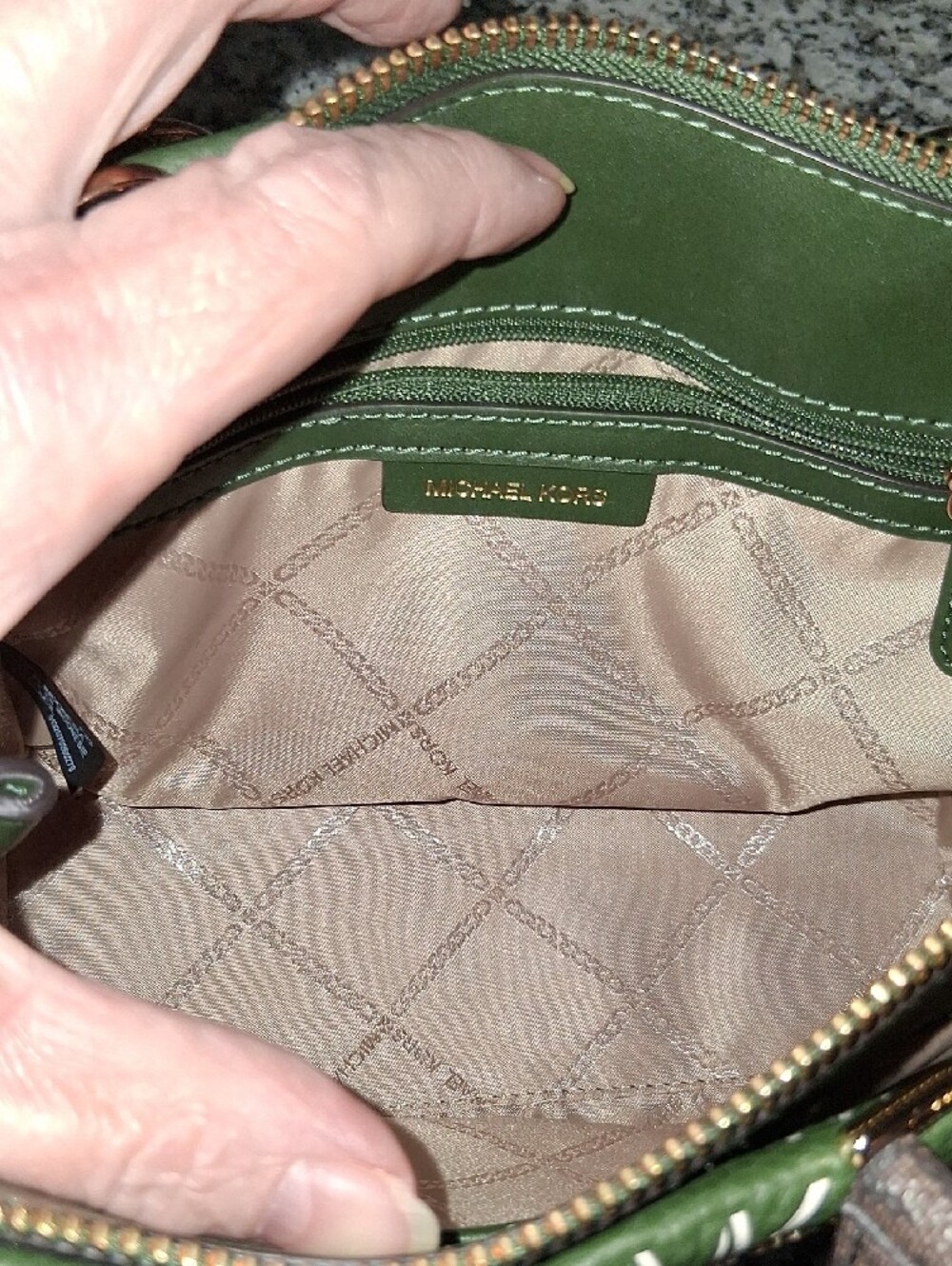 Michael Kors Amazon Green MK Sm.Logo Marilyn Monogramed Satchel Crossbody - Picture 7 of 11